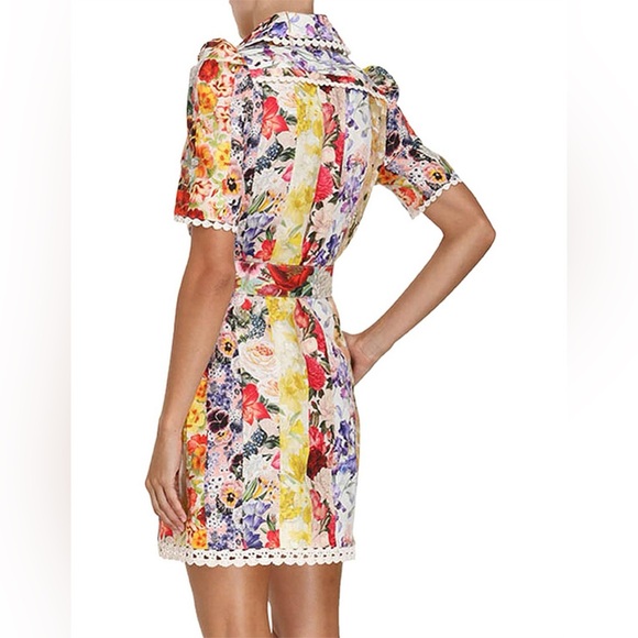 NWOT Zimmermann Wonderland Floral-print Linen Shirt Dress - Picture 2 of 10